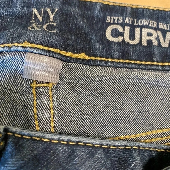 NY&C Curvey Skinny Jeans Blue Denim Size 10 Tall - Picture 9 of 12